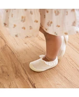 Komuello Baby Girls First Walk Sock Shoes Flat - Sweet Latte Lace
