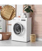Casafield Hyacinth Trash Can with Lid and Liner - Natural, Woven Waste Basket for Garbage in the Bathroom, Bedroom, Laundry Room, Home Office