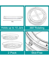 Sorbus 4 pack Flat Clear Lazy Susan Organizers