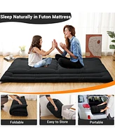 gaomon Japanese Floor Mattress Full, Foldable Futon, Thick Sleeping Pad & Portable Camping Mattress, for Living Room Guest