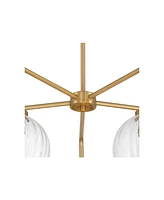 Possini Euro Design Mandy 30" Modern Pendant Chandelier Ceiling Light Fixture Dining Room Over Table Kitchen Island Foyer Hanging 5-Light Clear Plated