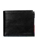 Tommy Hilfiger Men's Rfid Global Stripe Leather Traveler Wallet