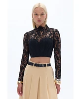 Nocturne Women's Corset-Look Lace Blouse