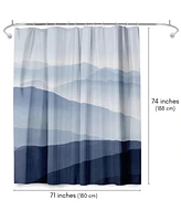 Americanflat 71x74 Blue Mountain Shower Curtain - 100% Polyester Shower Curtain