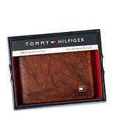 Tommy Hilfiger Men's Rfid Huck Leather Slim Fold Wallet