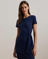 Lauren Ralph Women's Tie-Front Jersey Short-Sleeve Dress