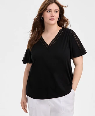 Style & Co Plus V-Neck Top, Exclusively at Macy's