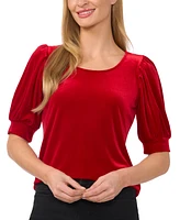 Cece Women's Crew Neck Short Sleeve Velvet Top