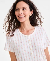 Charter Club Women's Cotton Printed Nightgown, Created for Macy's