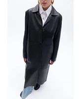 Nocturne Women's Belted Faux Leather Trench Coat