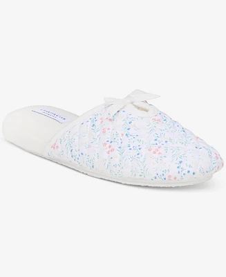 Charter Club Women's Leafy Floral Quilted Slippers, Exclusively at Macy's