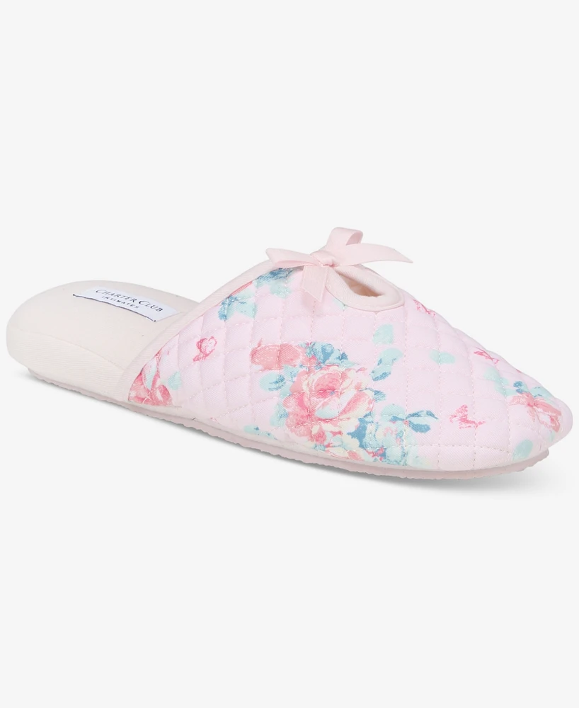 Charter Club Women's Dreamy Bouquet Quilted Slippers, Exclusively at Macy's