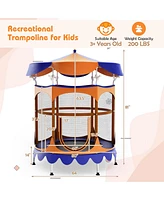 Gouun 64 Inch Kids Trampoline with Detachable Canopy and Safety Enclosure Net