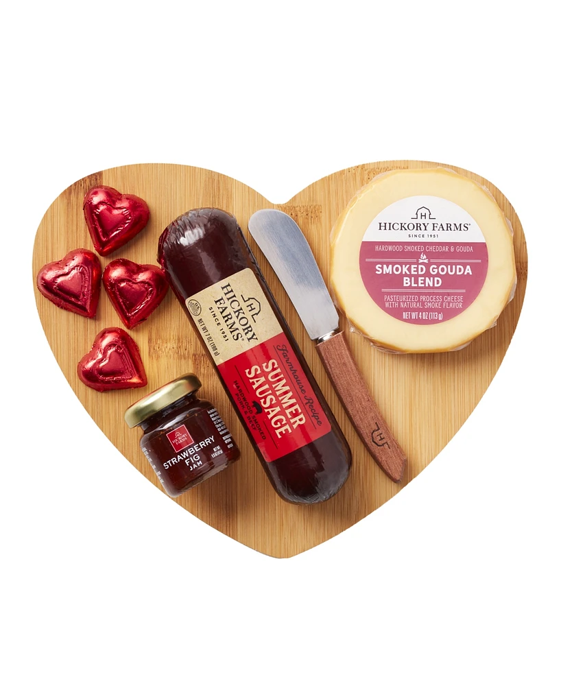 Hickory Farms Valentine's Day Charcuterie Board Gift Set, 9 Piece