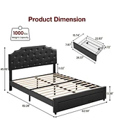 gaomon Queen Size Platform Bed Frame with 2 Storage Drawers