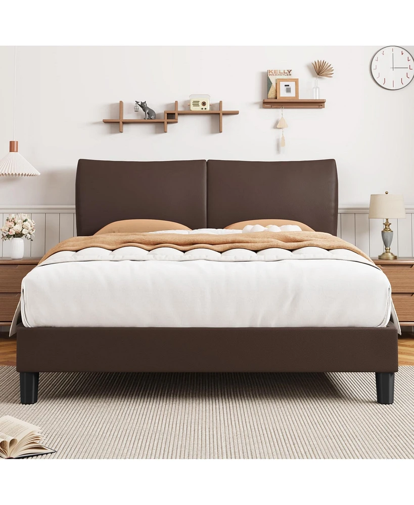 gaomon Queen Size Platform Bed Frame with Headboard