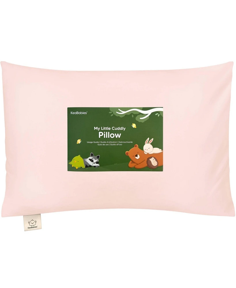 Cuddly Toddler Pillow with Pillowcase, 13X18 Kids for Sleeping, Small Travel Pillows, Nursery
