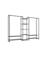 Slickblue Portable Wardrobe Closet – Heavy Duty Garment Rack with Shelves for Clothes Storage and Organization