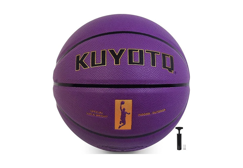 Kuyotq Official Size 7 Purple Basketball in&Outdoor Basketball,29.5" for Adult&Youth Soft Touch Faux Leather Basketball,Deep Channel Excellent Hand Fe