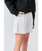 Grey Lab Women's Pinstriped Shorts