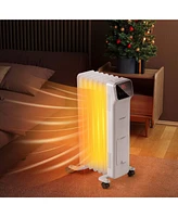 Costway 1500W Oil Filled Radiator Heater with Remote Control 3 Modes 24H Timer Indoor