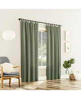 No. 918 Clifford Heathered Texture Semi-Sheer Tab Top Curtain Panel
