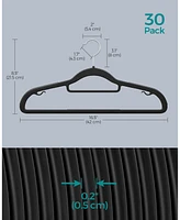 Slickblue Plastic Hangers Space Saving Clothes , Ultra Thin With Non Slip Rubber Coating, 30 Pieces