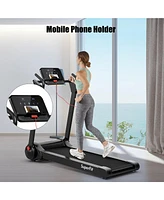 Gymax Folding 2.25HP Electric Treadmill Running Machine w/ Led Display & App