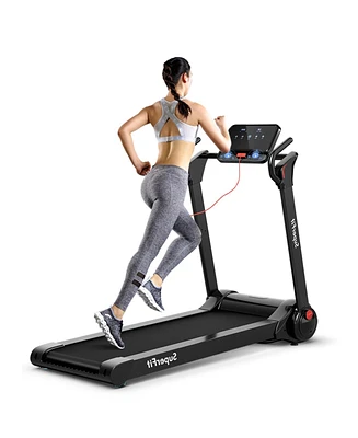 Gymax Folding 2.25HP Electric Treadmill Running Machine w/ Led Display & App