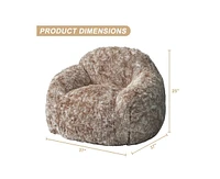 gaomon Bean Bag Chairs for Adults, Faux Fur Bean Bag Chair with Filler, Soft Plush Living Room Beanbag Chair Armrest Bean Bag Couch, Fluffy Couch Lazy