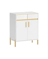 Slickblue Sideboard Storage Cabinet – Modern Accent Cabinet with Drawers, Doors, Adjustable Shelf, and Fluted Drawer Front for Living Room & Di