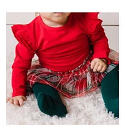 Sweet Wink Baby Girls Christmas Plaid Long Sleeve Tutu Bodysuit