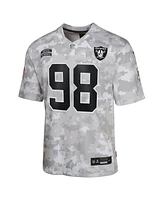 Nike Big Boys and Girls Maxx Crosby Arctic Camo Las Vegas Raiders 2024 Salute to Service Game Jersey