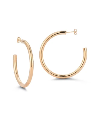 Rachel Zoe 14K Gold Plated Sterling Silver 2in 4mm Thick Tube Hoop Earrings