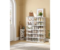 Slickblue Transparent Stackable Shoe Boxes for Clear and Organized Footwear Storage