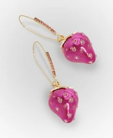 Betsey Johnson Faux Stone Strawberry Dangle Earrings