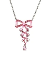 Betsey Johnson Faux Stone Fancy Bow Corset Pendant Necklace