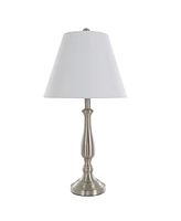 Lavish Home 25.5" Brushed Steel Table Lamp Set