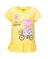 Peppa Pig Girls Peplum T-Shirt and Shorts Outfit Set