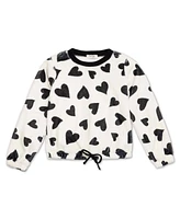 Speechless Big Girls Long Sleeve Furry Heart Sweatshirt