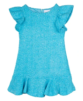 Sparkle & Shine Little Girls Sequin Tweed Dress