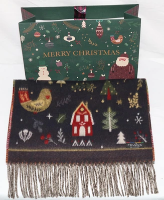 Fraas Santa and Snowman Cashmink Scarf