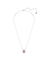 Swarovski Round Cut Rhodium Plated Bella V Pendant Necklace