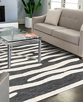 Bayshore Home Textured Tones Lines 5'3"x8' Area Rug