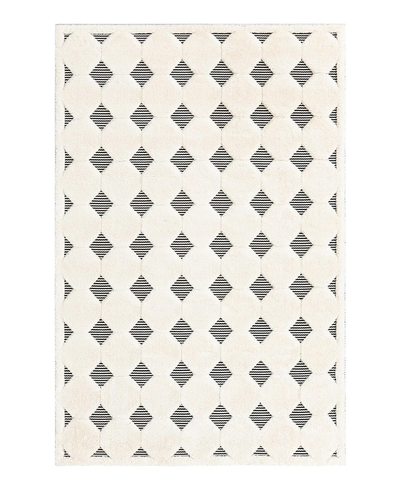 Bayshore Home Textured Tones Diamonds 5'3"x8' Area Rug