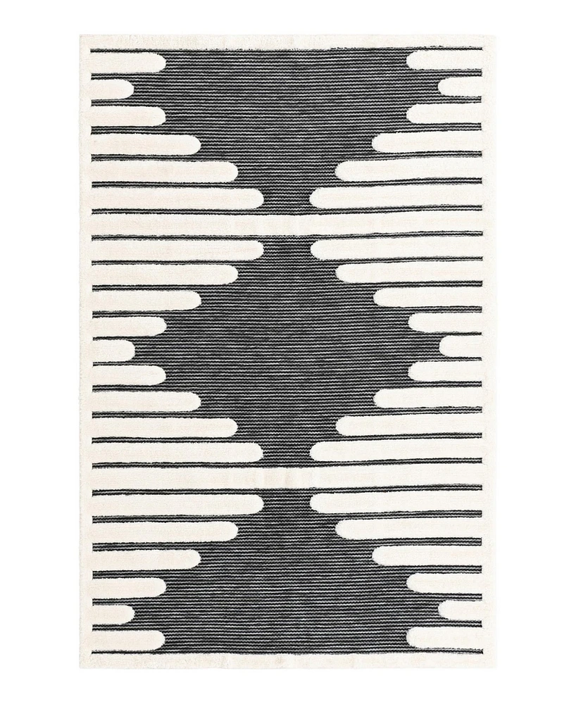 Bayshore Home Textured Tones Strings 5'3"x8' Area Rug