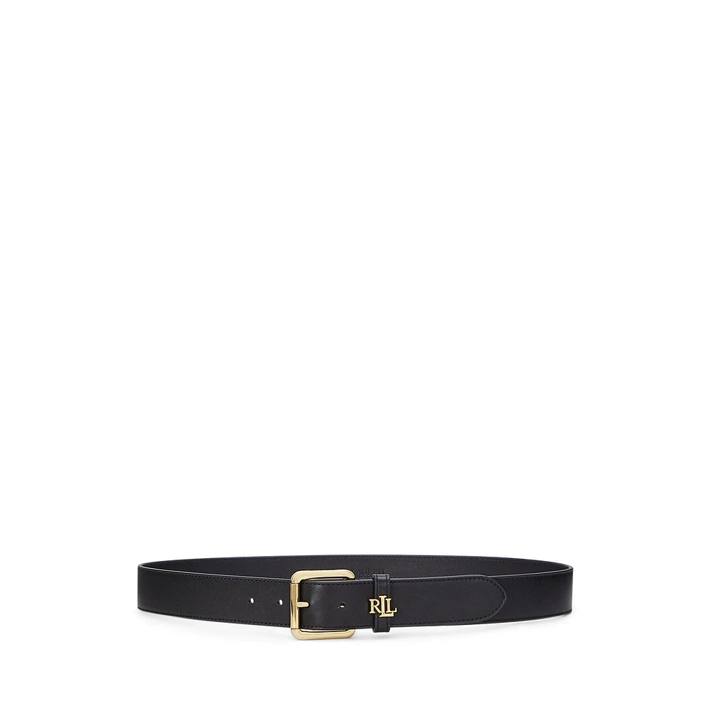 Lauren Ralph Logo-Keeper Leather Belt