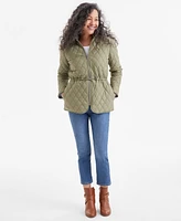 Style & Co Petite Cinch-Waist Quilted Jacket, Exclusively at Macy's