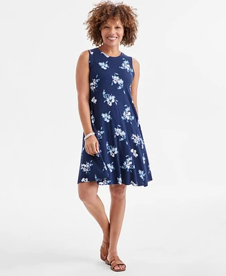 Style & Co Women's Printed Sleeveless Flip-Flop Dress