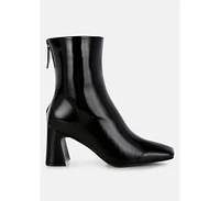 London Rag Kostaka Patent Square Toe Ankle Boots